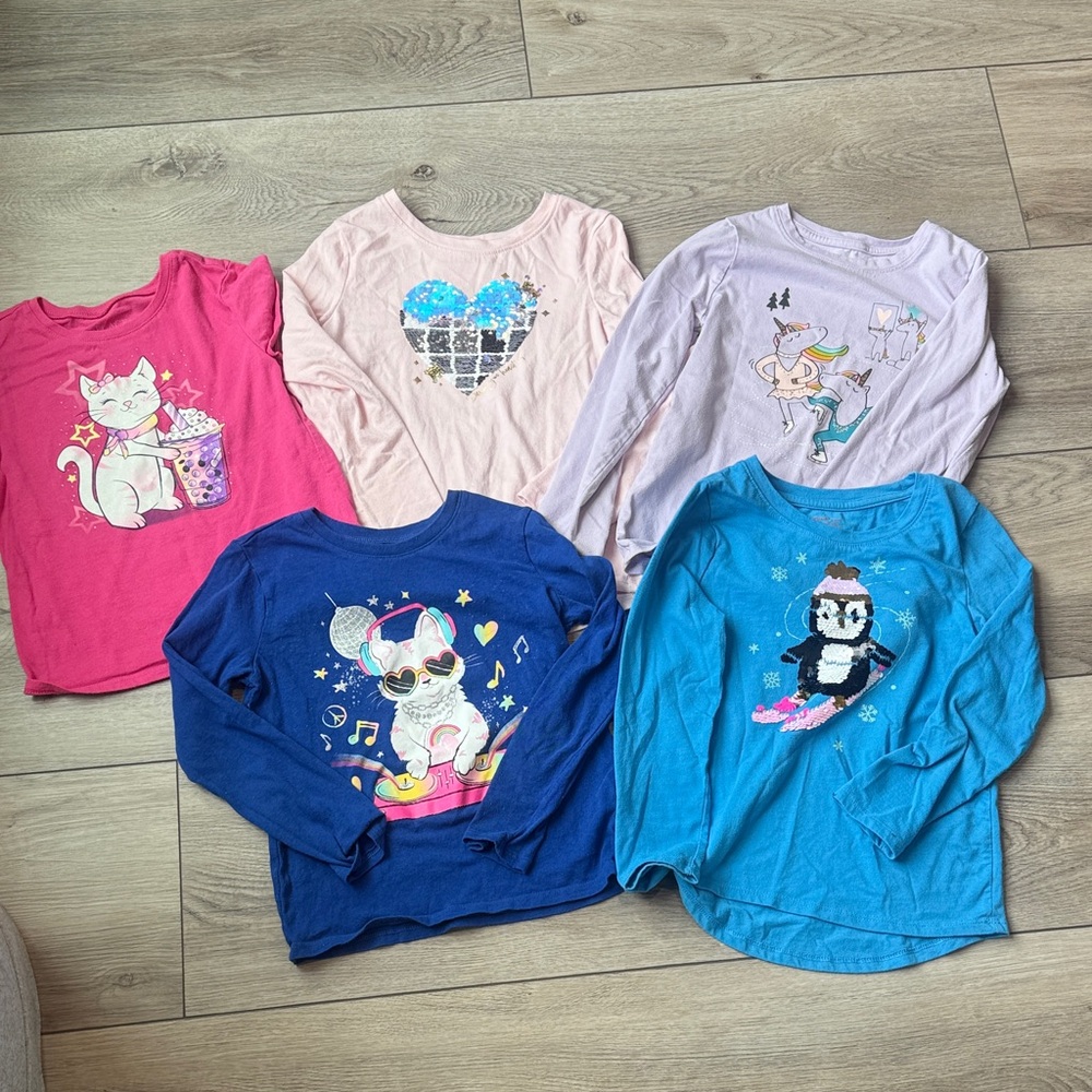 Colorful Kids' Long Sleeve Graphic Tees